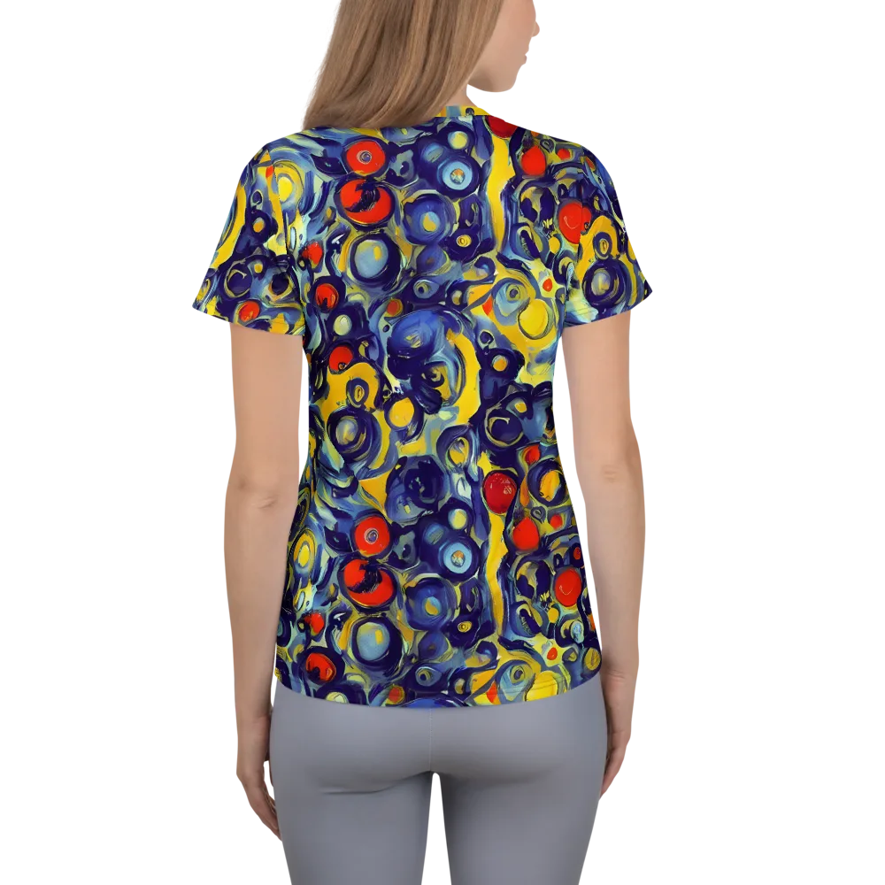 Dynamic Doodles on Women's Athletic T-Shirt — Back