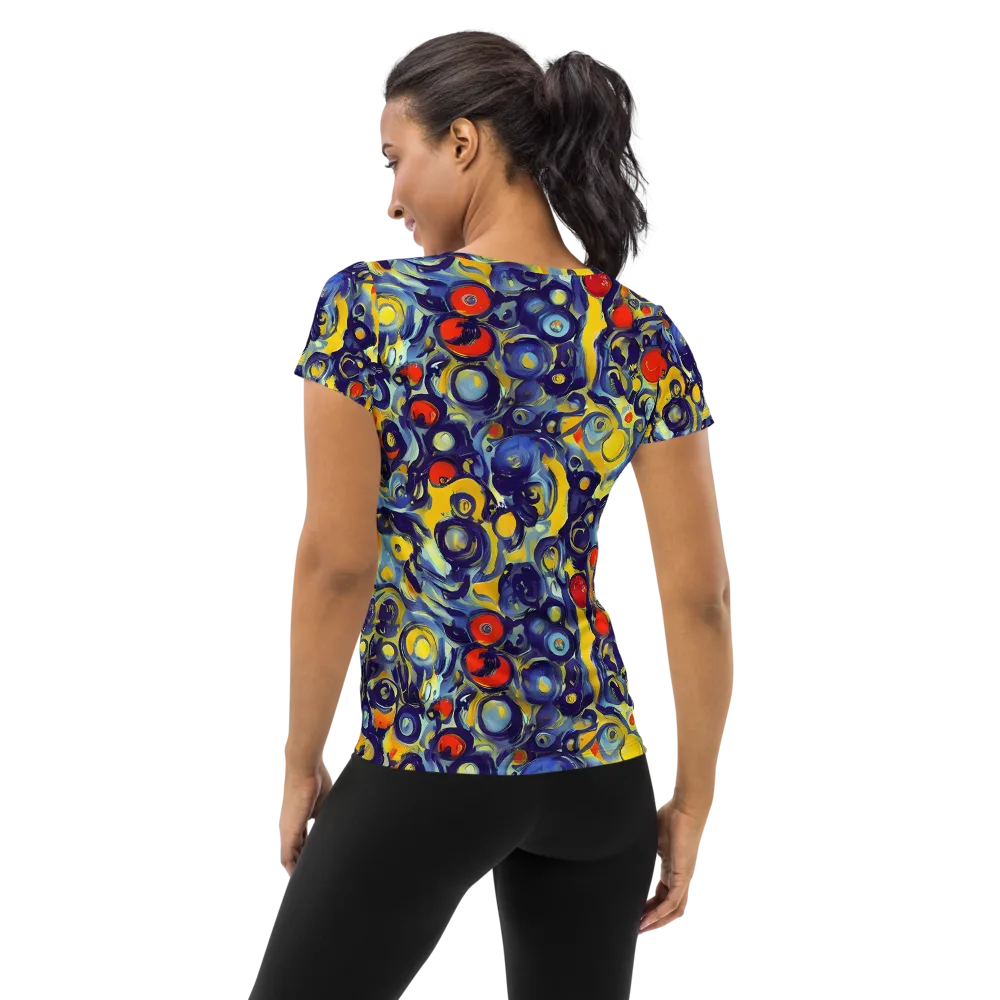 Dynamic Doodles on Women's Athletic T-Shirt — Back
