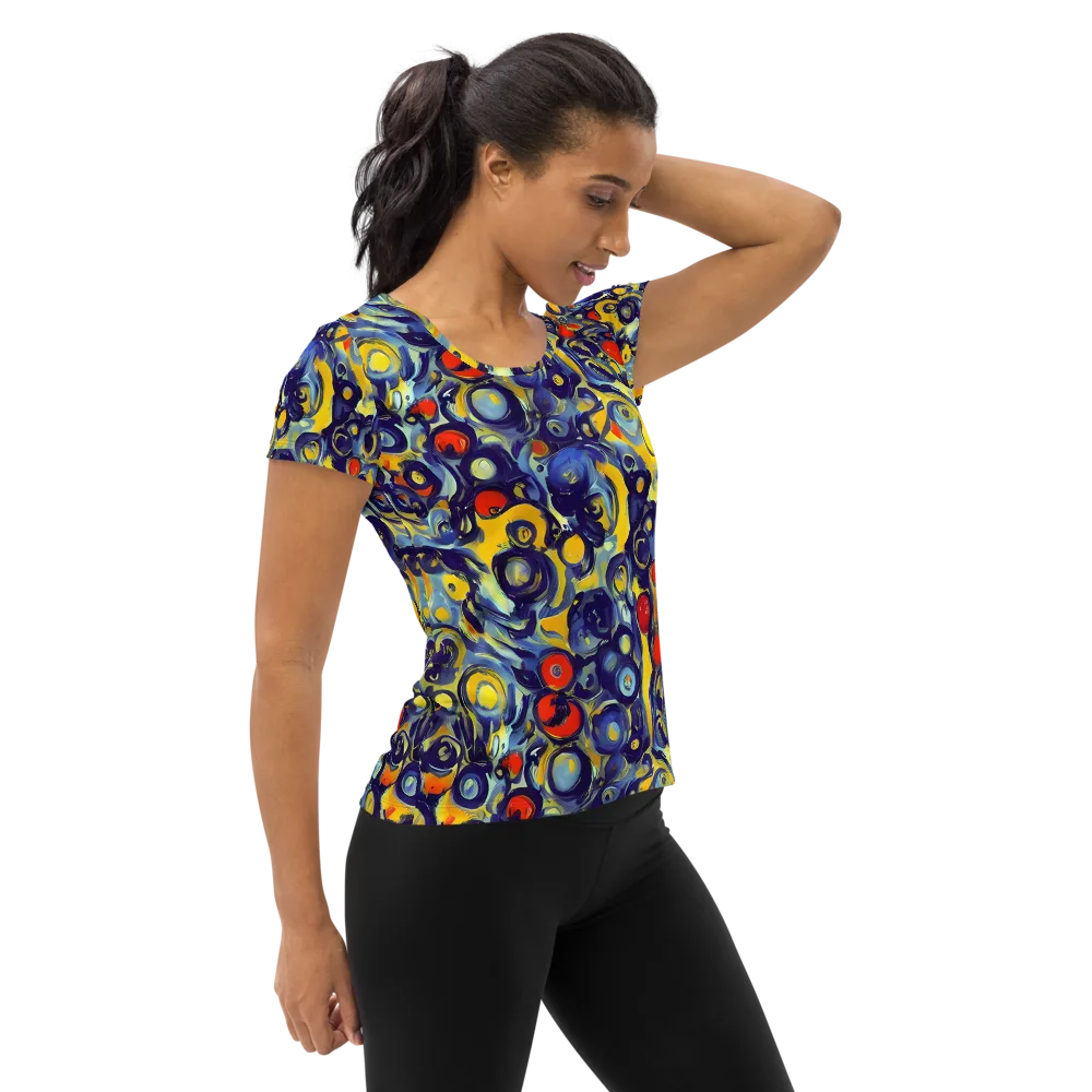 Dynamic Doodles on Women's Athletic T-Shirt — Right