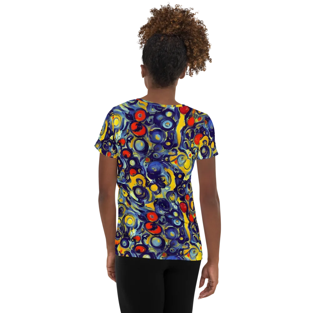 Dynamic Doodles on Women's Athletic T-Shirt — Back
