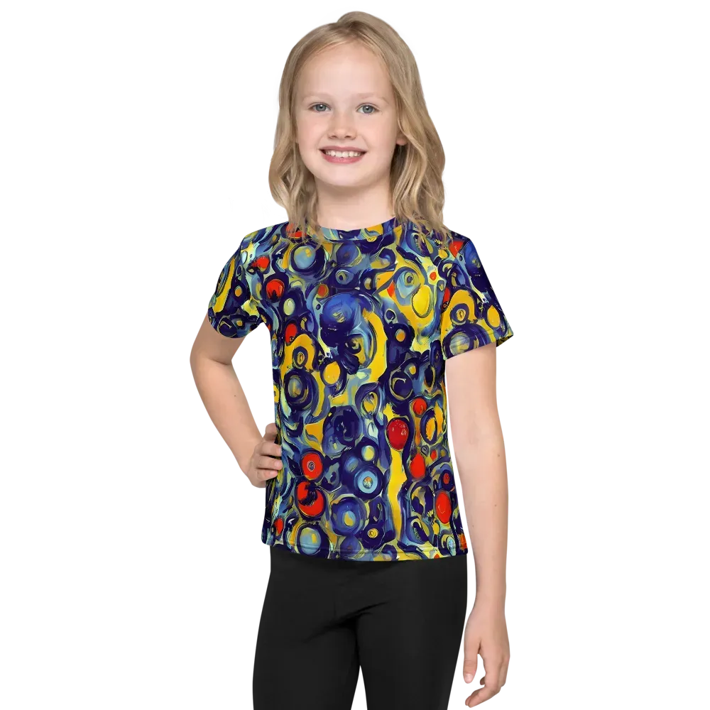 Dynamic Doodles on Kids Crew Neck T-Shirt — Front