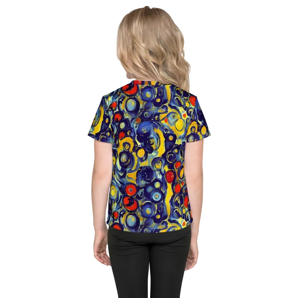 Dynamic Doodles on Kids Crew Neck T-Shirt — Back