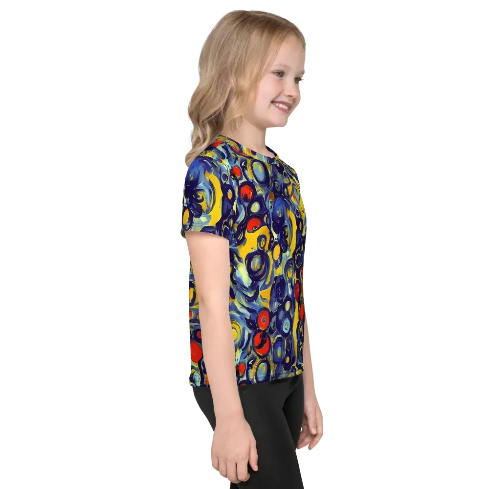 Dynamic Doodles on Kids Crew Neck T-Shirt — Right