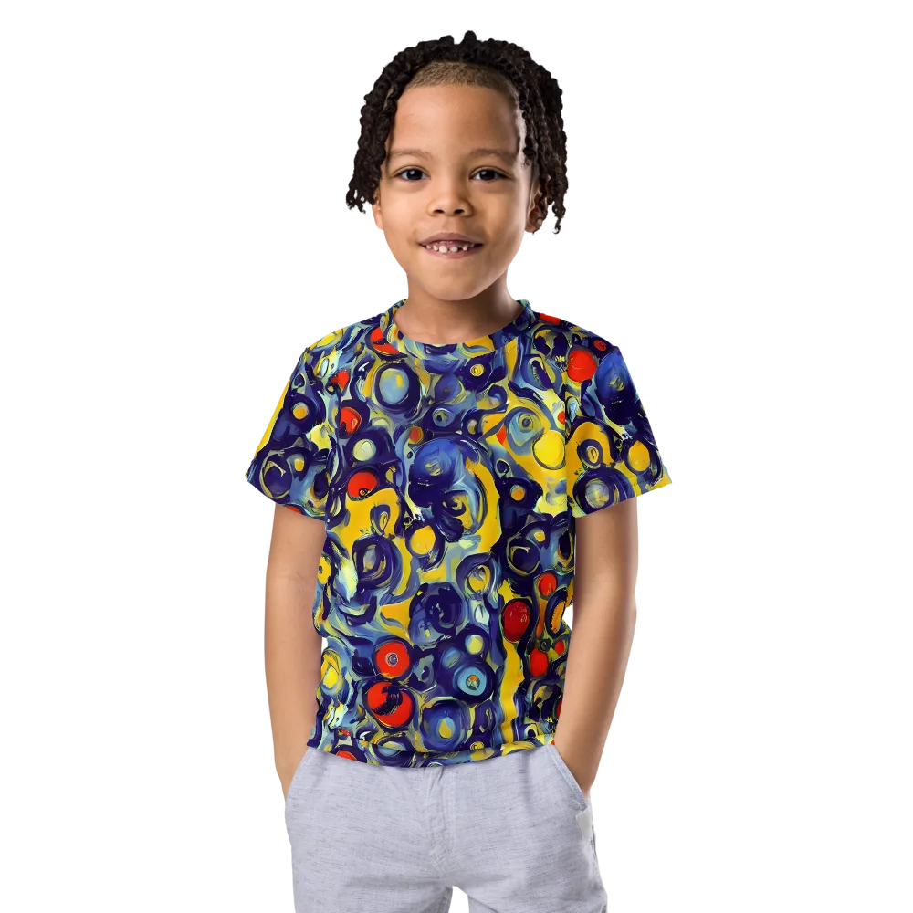 Dynamic Doodles on Kids Crew Neck T-Shirt — Front