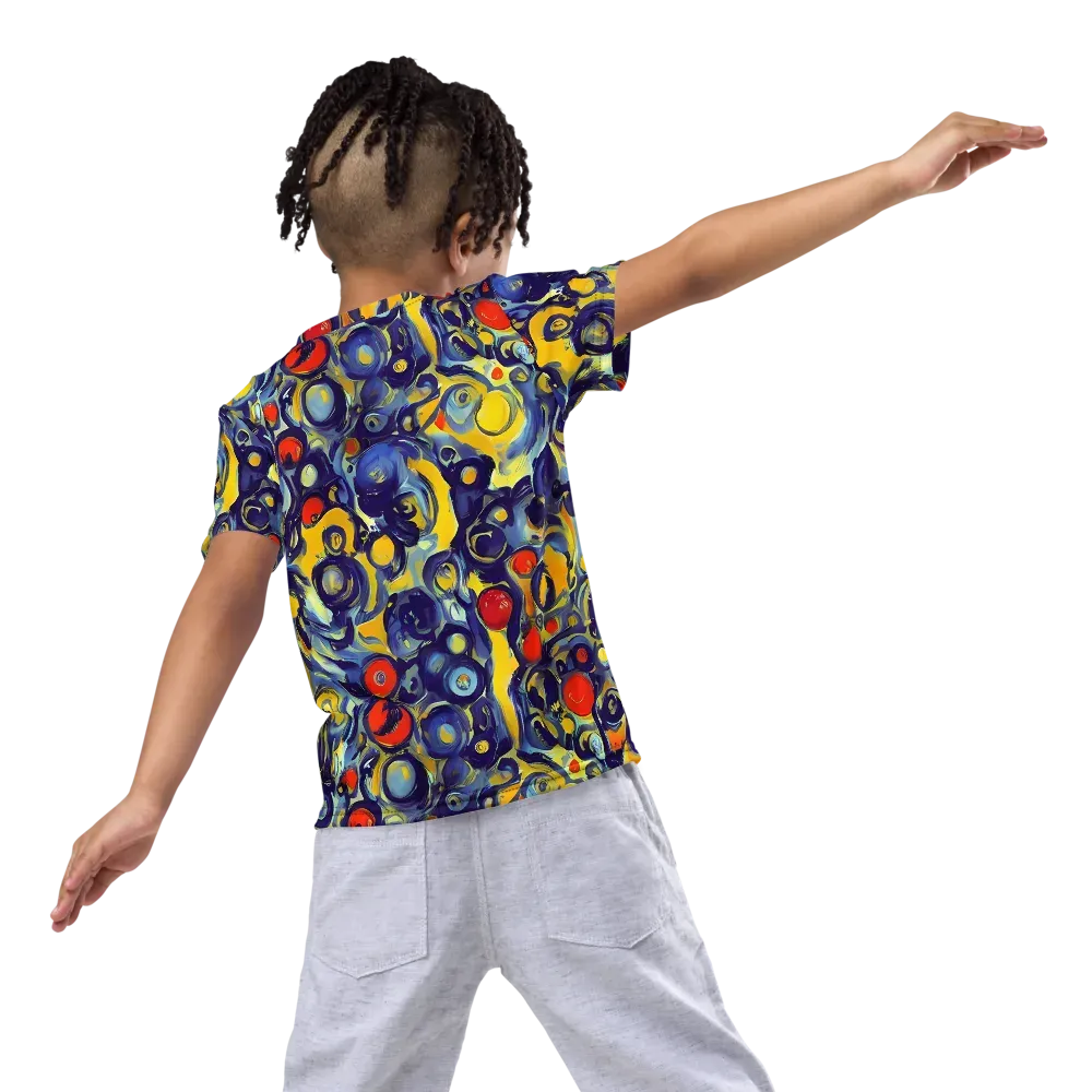 Dynamic Doodles on Kids Crew Neck T-Shirt — Back