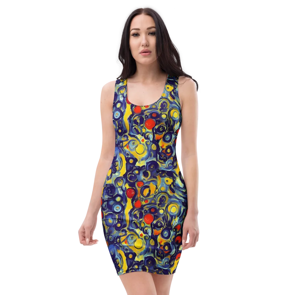 Dynamic Doodles on Bodycon Dress — Front
