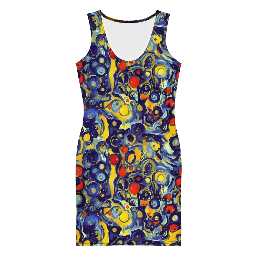 Dynamic Doodles on Bodycon Dress — Front