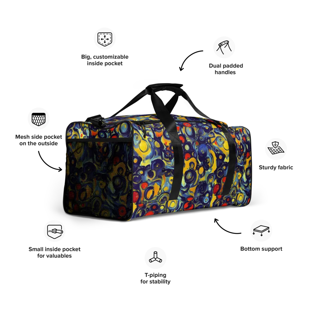 Dynamic Doodles on Duffle Bag — Right Front