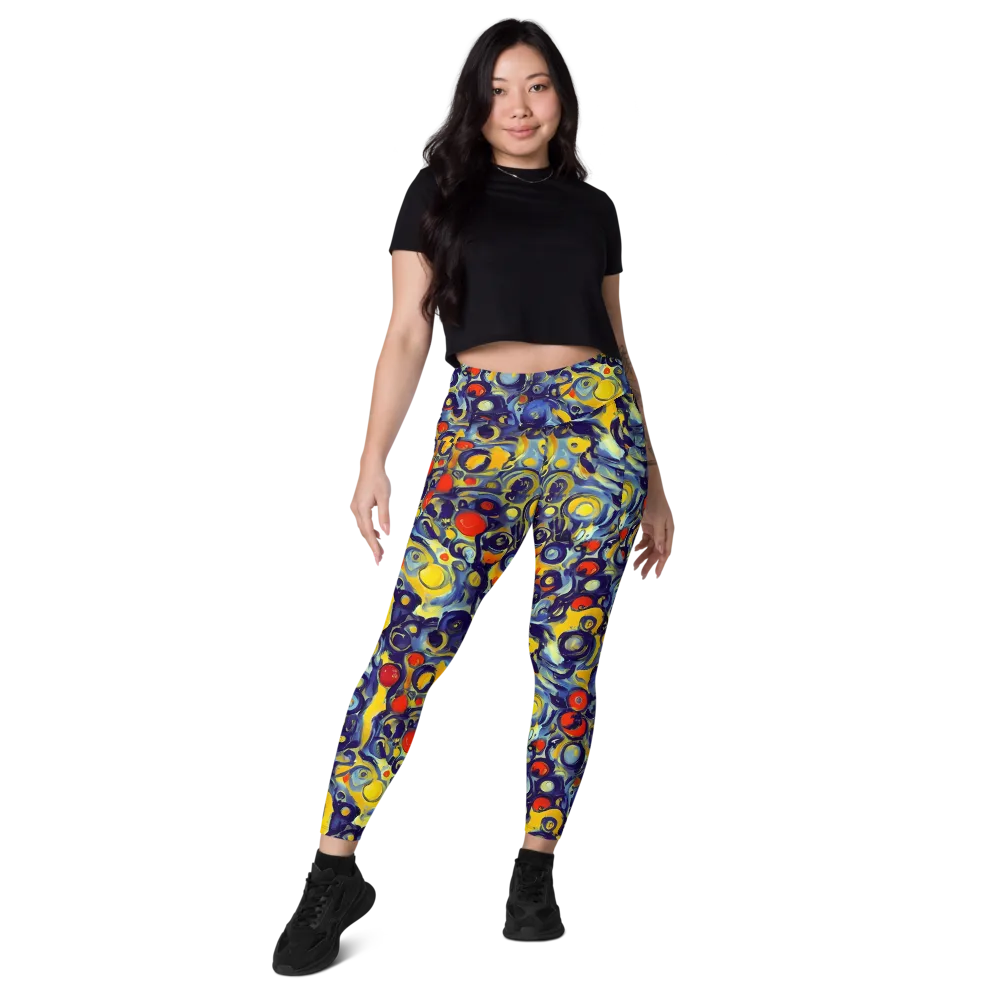 Dynamic Doodles on Leggings with Pockets — Front