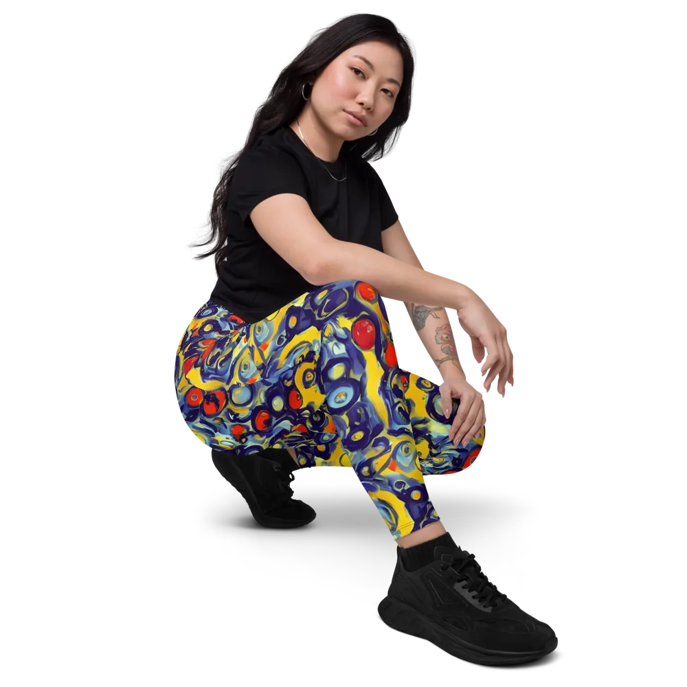 Dynamic Doodles on Leggings with Pockets — Right Front