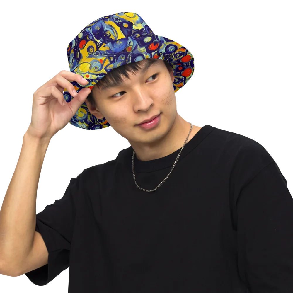 Dynamic Doodles on Reversible Bucket Hat — Front Inside