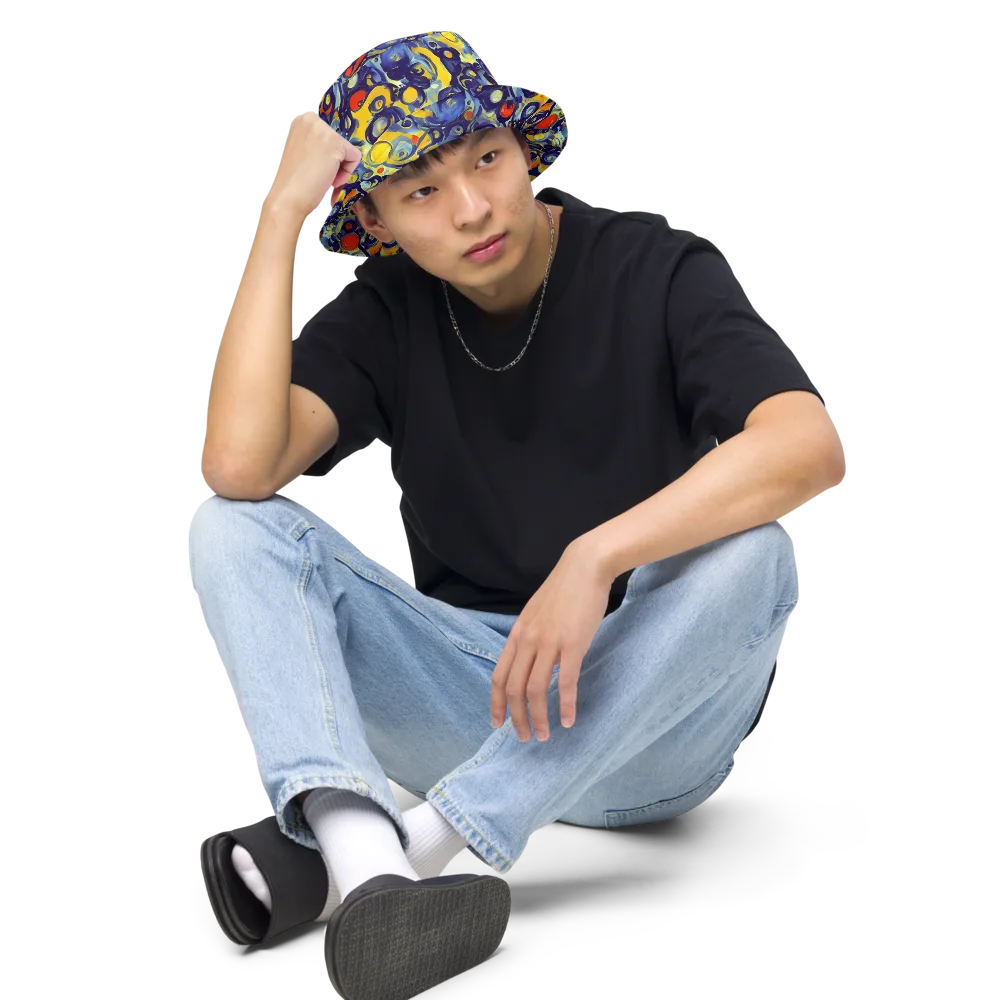 Dynamic Doodles on Reversible Bucket Hat — Front 2 Inside
