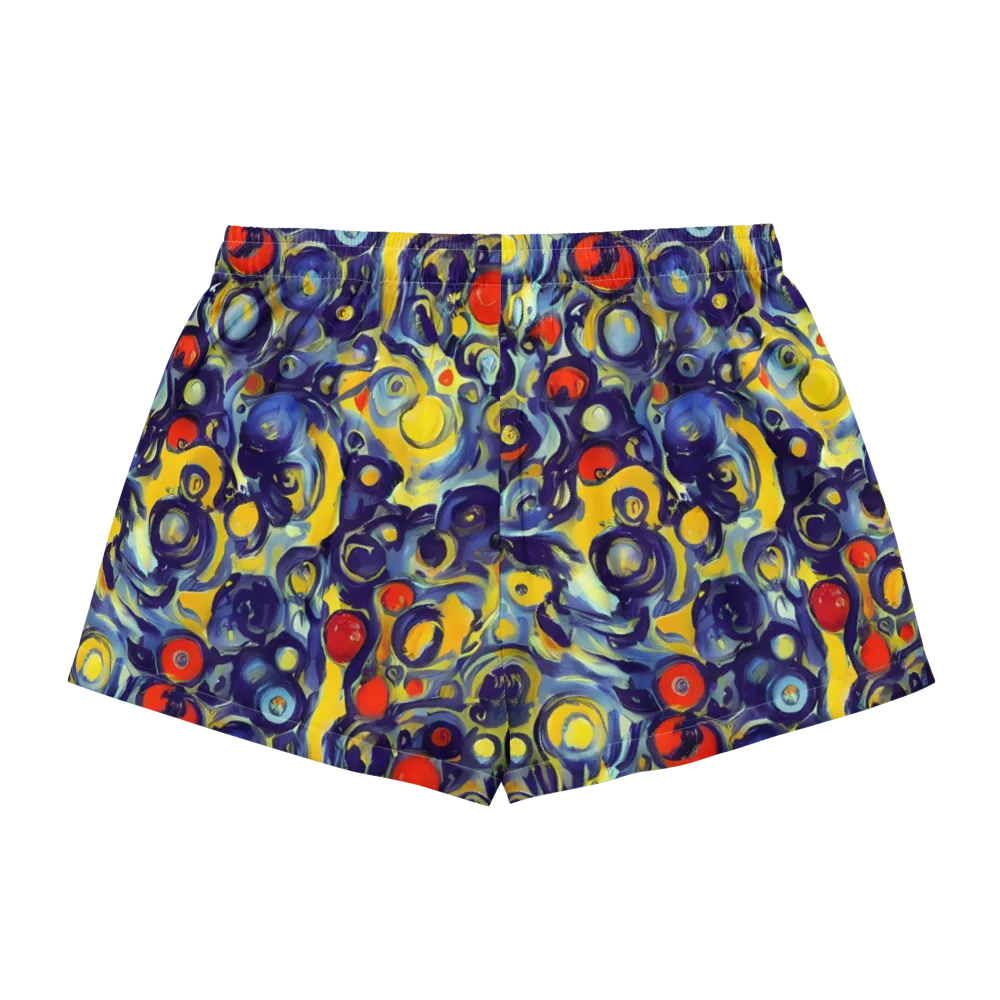Dynamic Doodles on Women's Pajama Shorts — Back