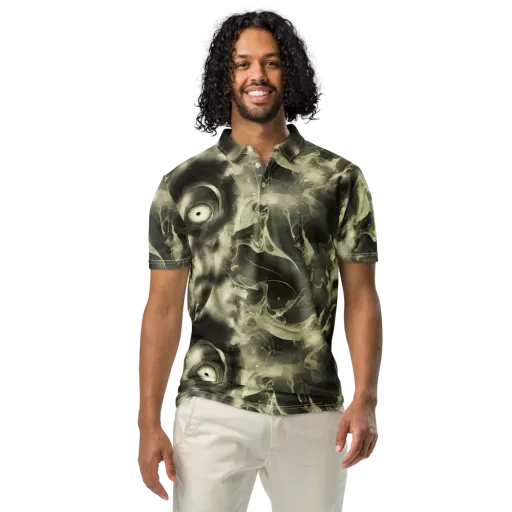 Biomech Whirl on a Men's Slim Fit Polo Shirt