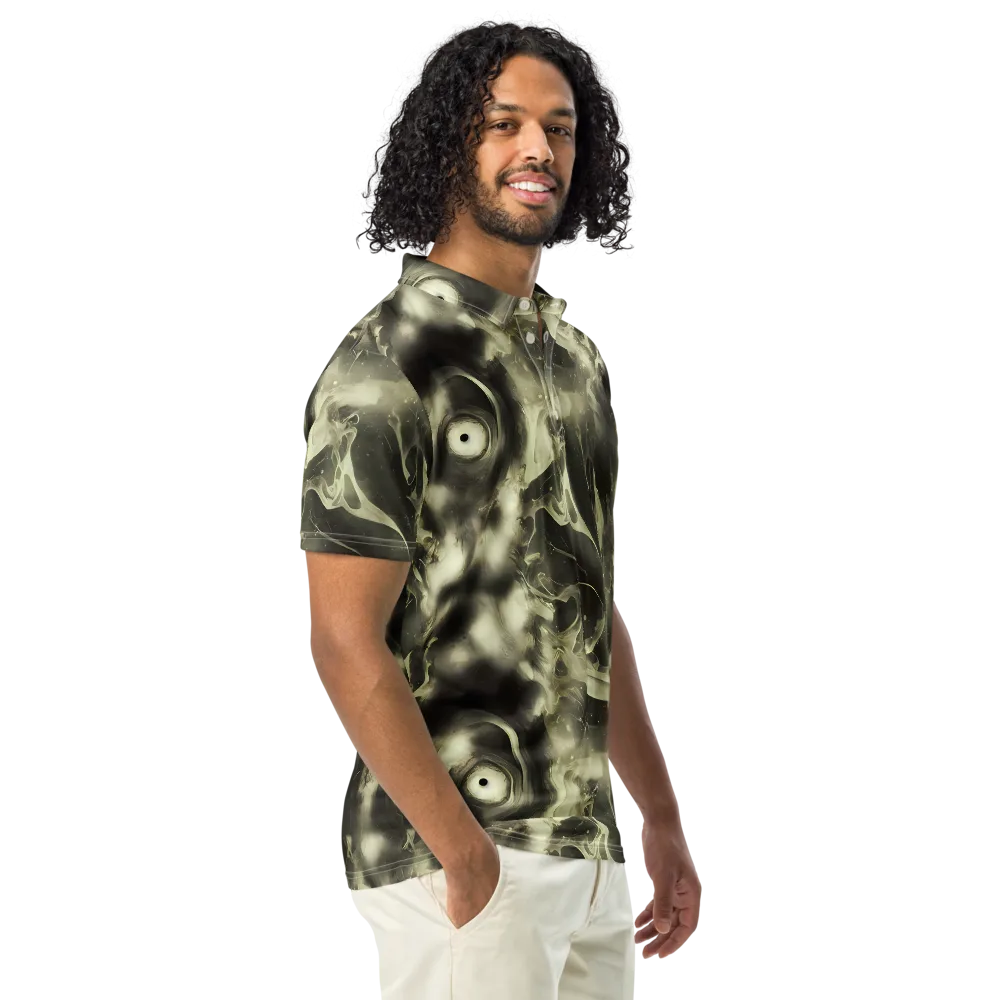 Biomech Whirl on Men's Slim Fit Polo Shirt — Right Front