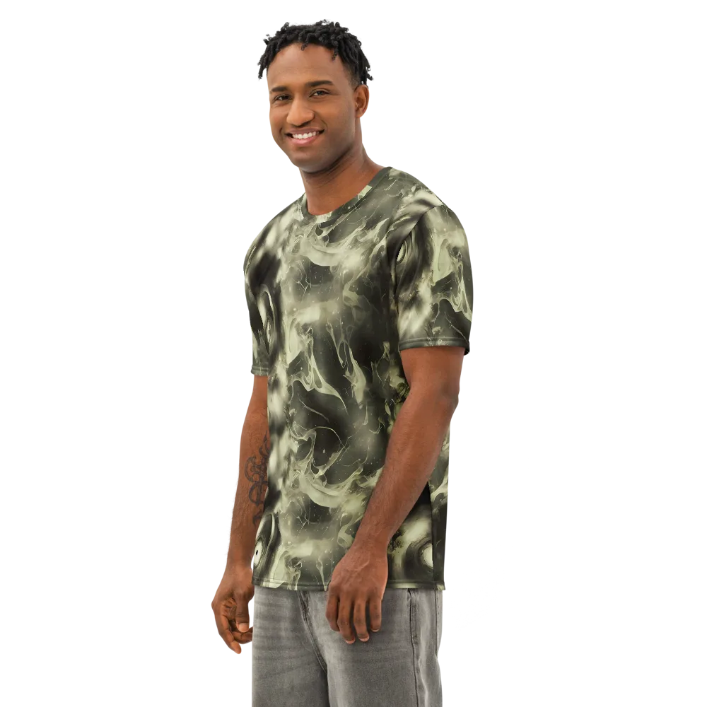 Biomech Whirl on Men's Cotton Crew Neck T-Shirt — Left Front