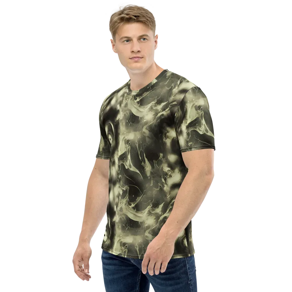 Biomech Whirl on Men's Crew Neck T-Shirt — Left