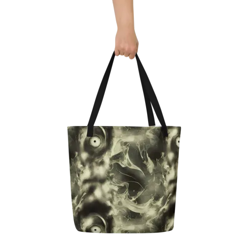 Biomech Whirl on a Large Tote Bag W/ Pocket