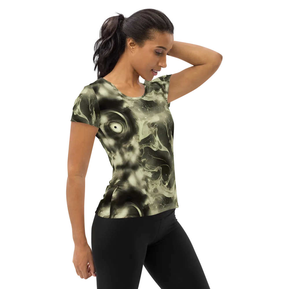 Biomech Whirl on Women's Athletic T-Shirt — Right