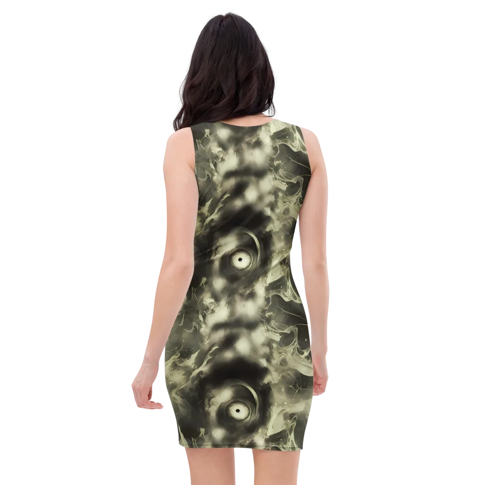Biomech Whirl on Bodycon Dress — Back