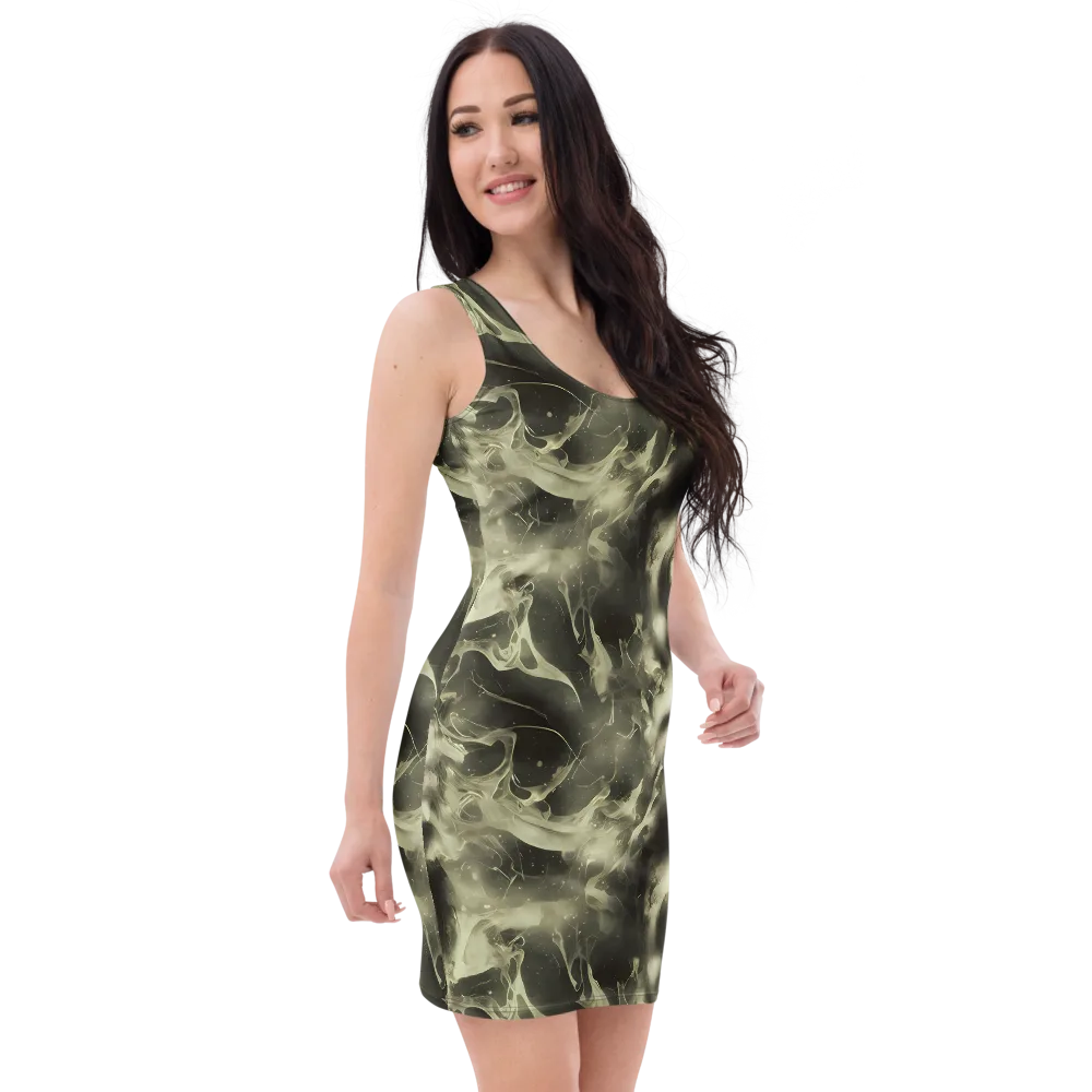 Biomech Whirl on Bodycon Dress — Right Front