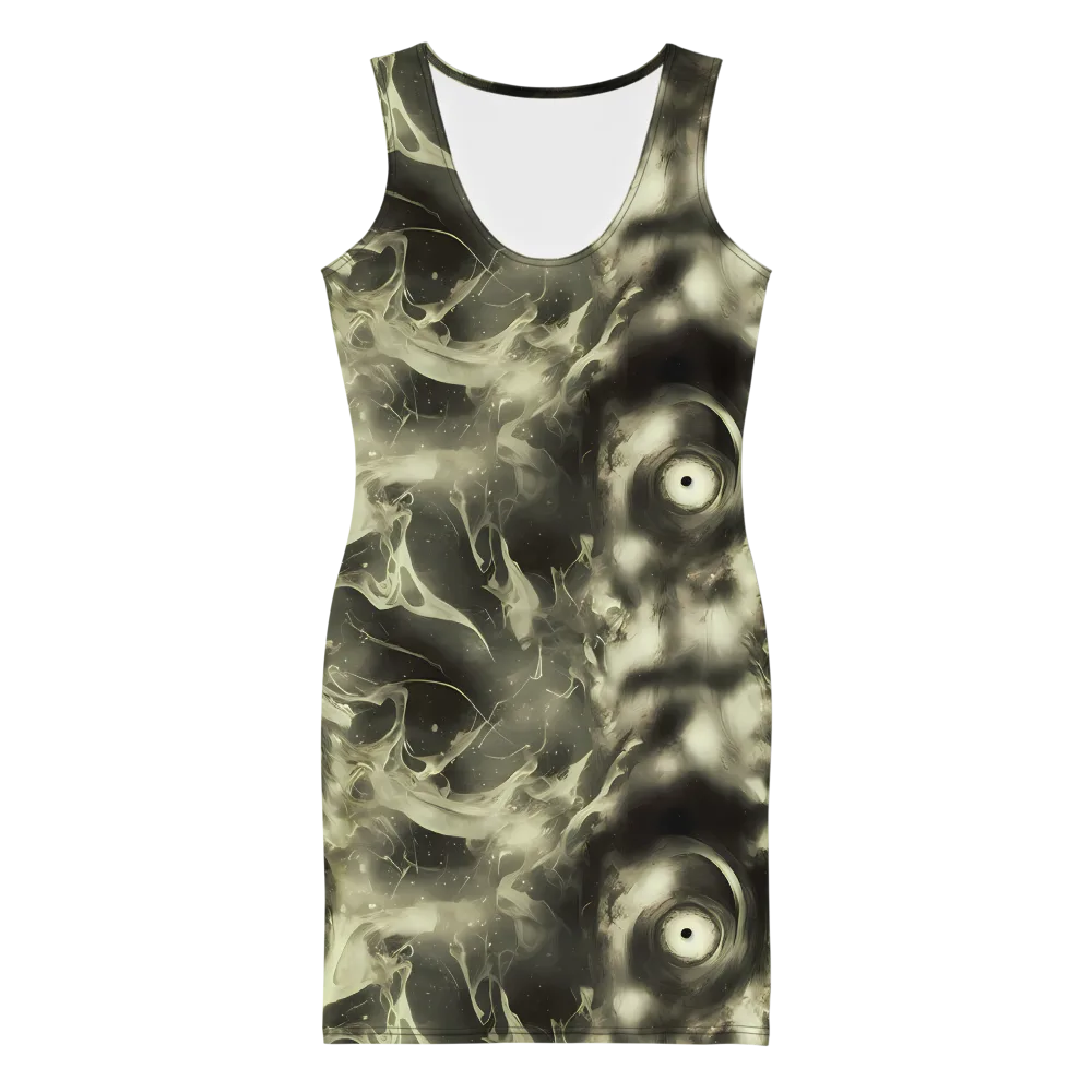 Biomech Whirl on Bodycon Dress — Front