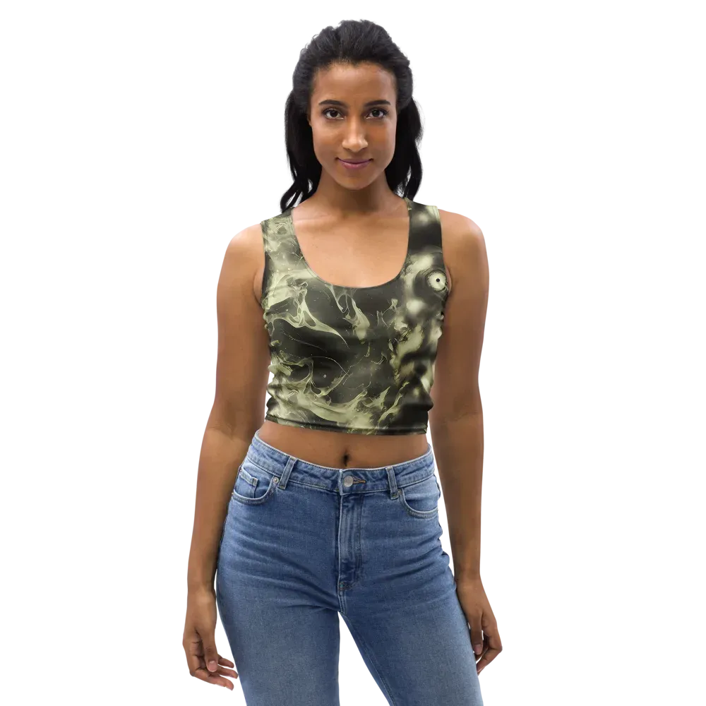 Biomech Whirl on Crop Top — Front