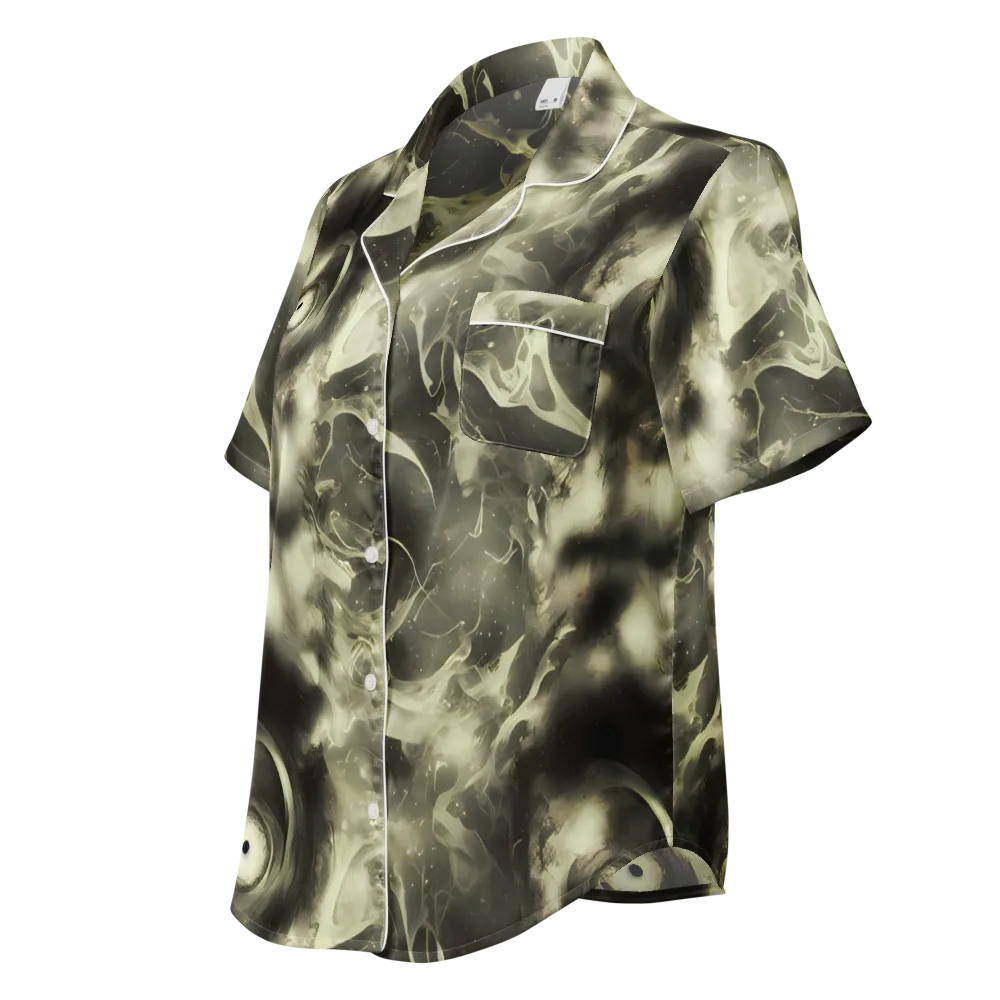 Biomech Whirl on Women's Short Sleeve Pajama Top — Left Front