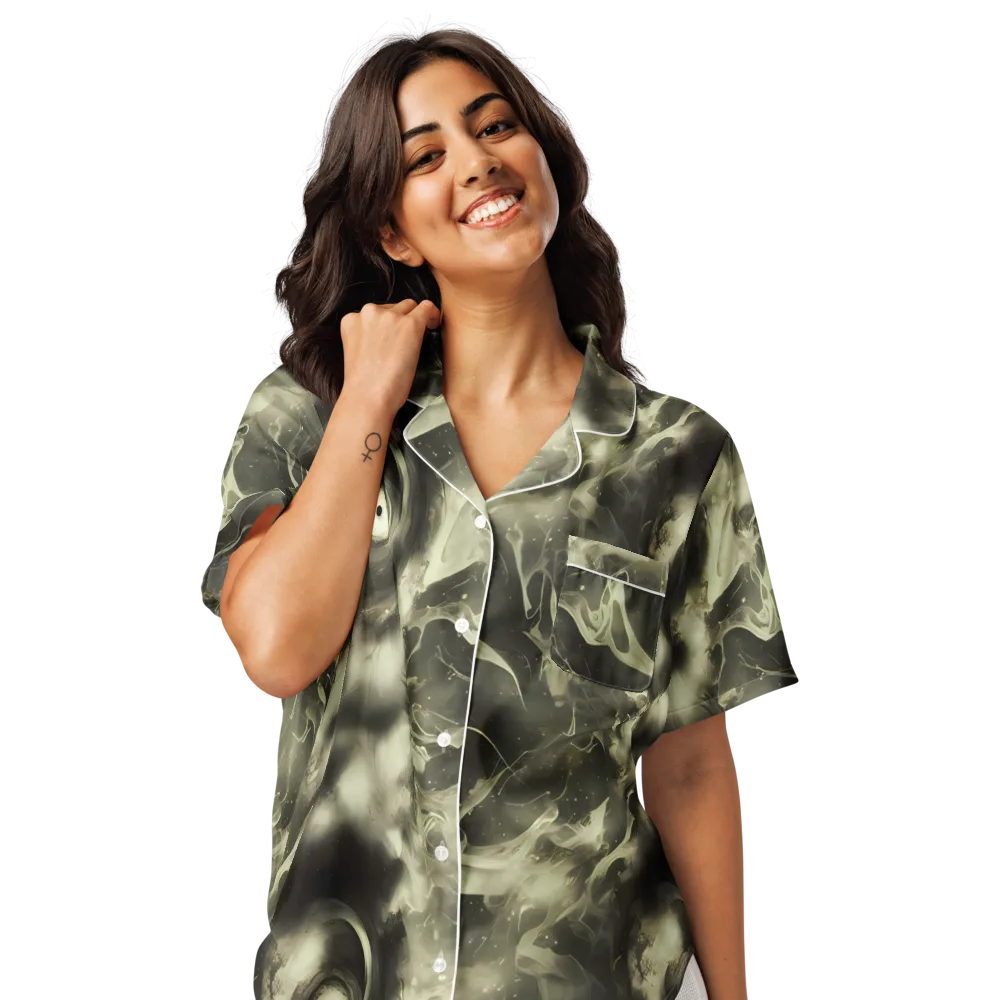 Biomech Whirl on Women's Short Sleeve Pajama Top — Front