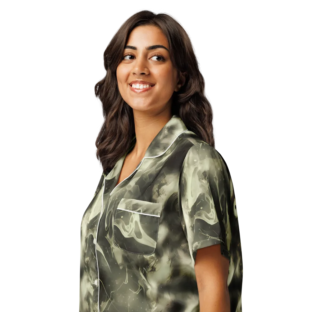 Biomech Whirl on Women's Short Sleeve Pajama Top — Left Front