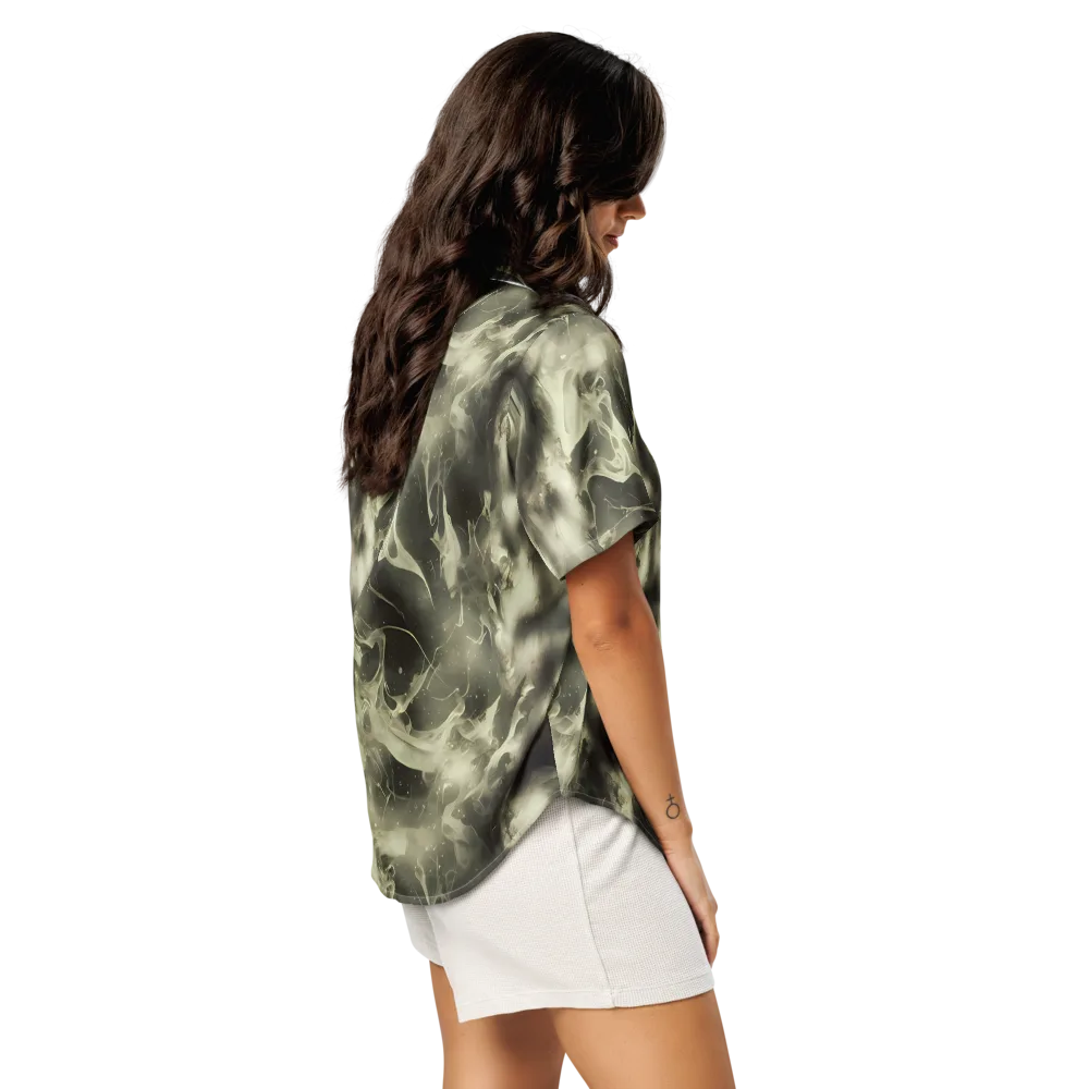 Biomech Whirl on Women's Short Sleeve Pajama Top — Right Back