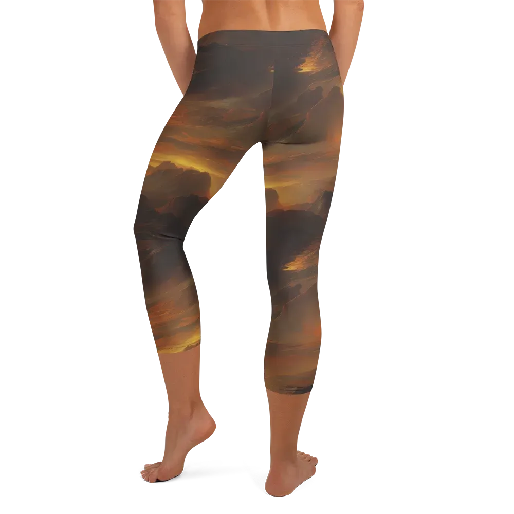 Sunset Shores on Capri Leggings — Back