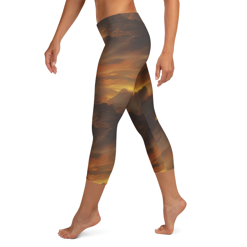 Sunset Shores on Capri Leggings — Left