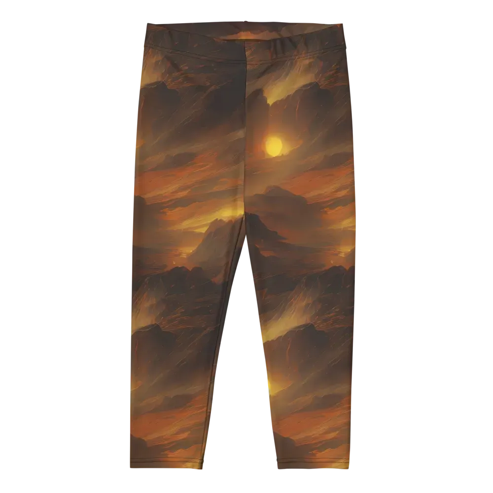 Sunset Shores on Capri Leggings — Front