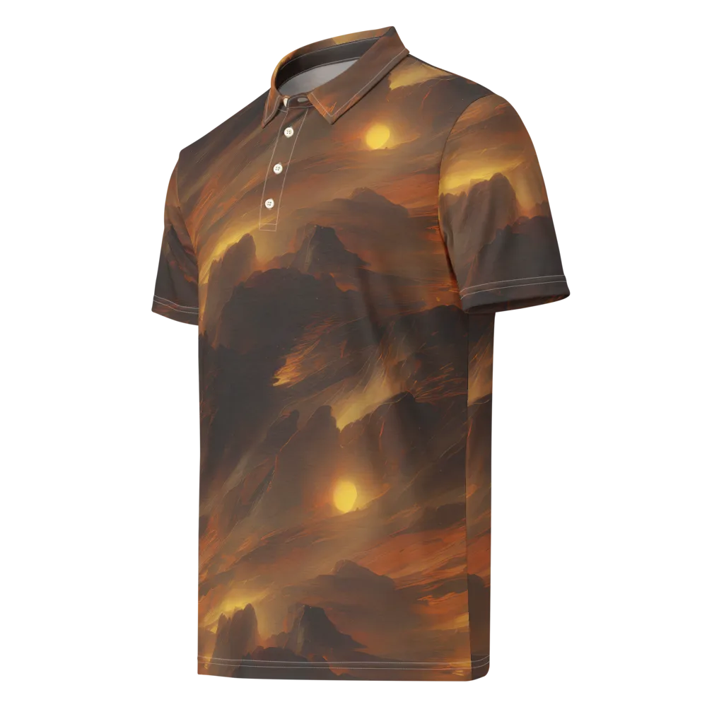 Sunset Shores on Men's Slim Fit Polo Shirt — Left Front