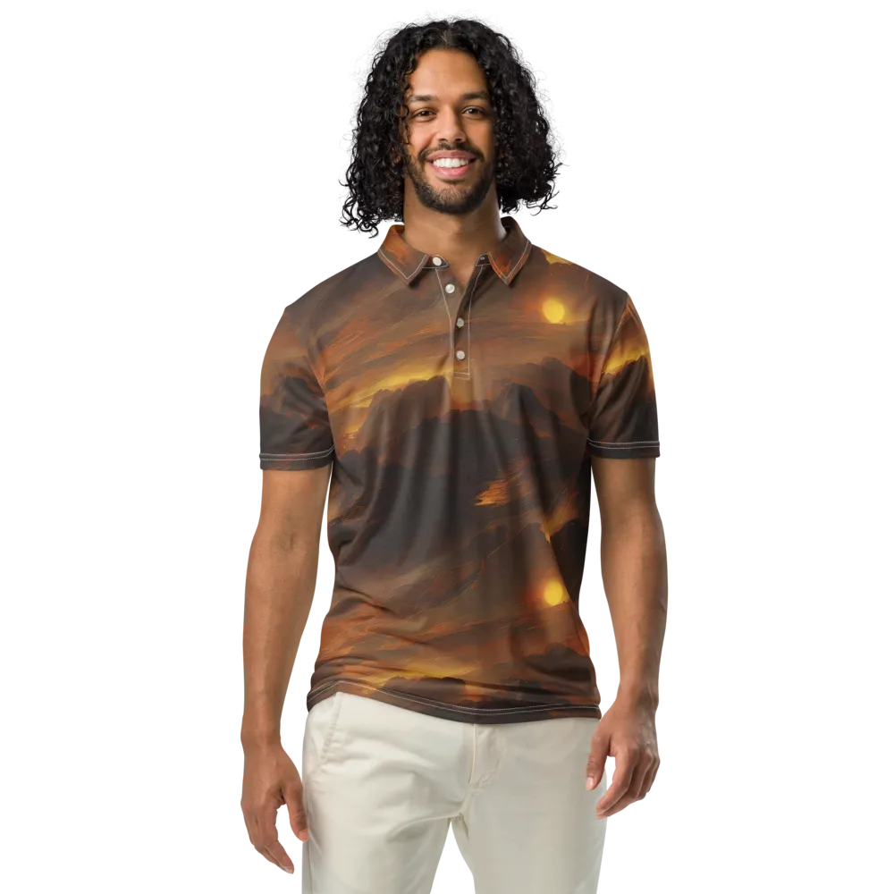 Sunset Shores on Men's Slim Fit Polo Shirt — Front
