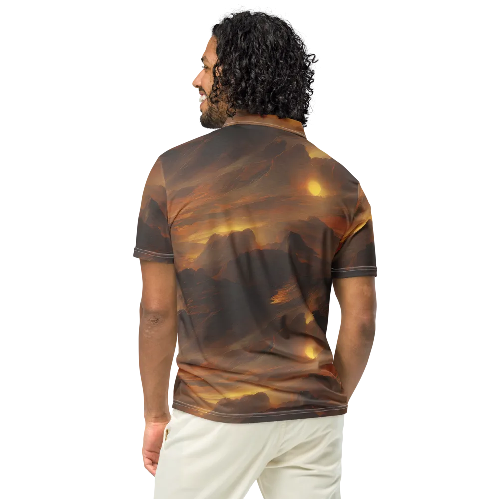 Sunset Shores on Men's Slim Fit Polo Shirt — Back