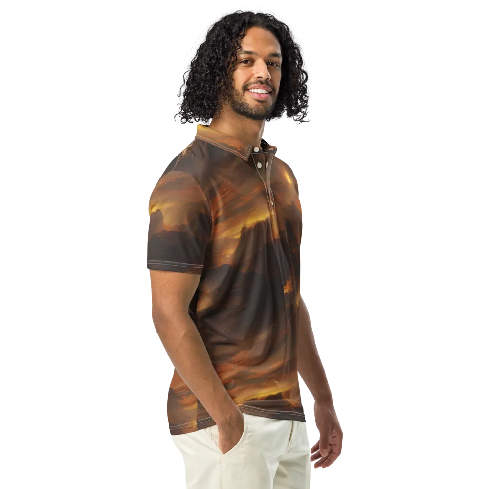 Sunset Shores on Men's Slim Fit Polo Shirt — Right Front