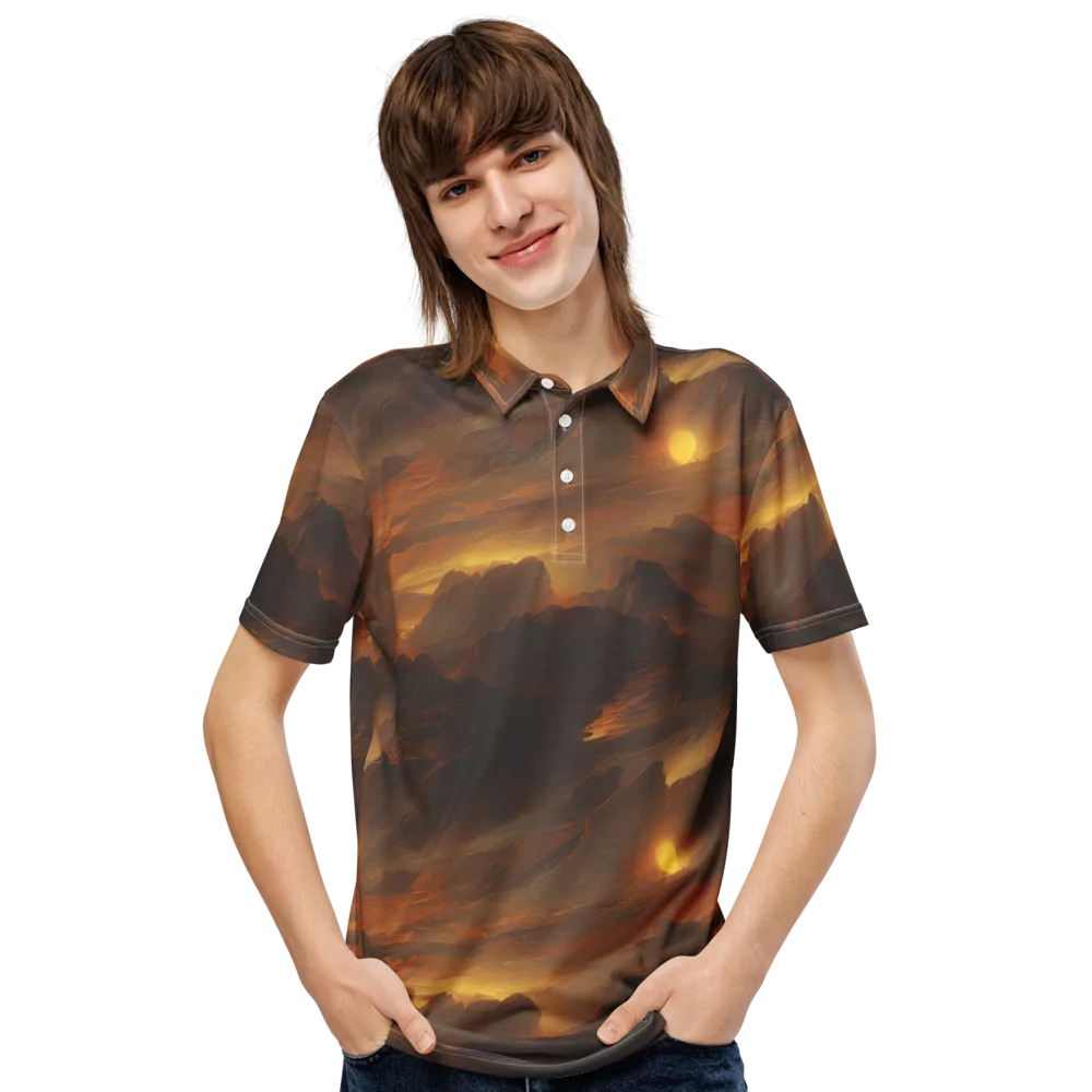 Sunset Shores on Men's Slim Fit Polo Shirt — Front
