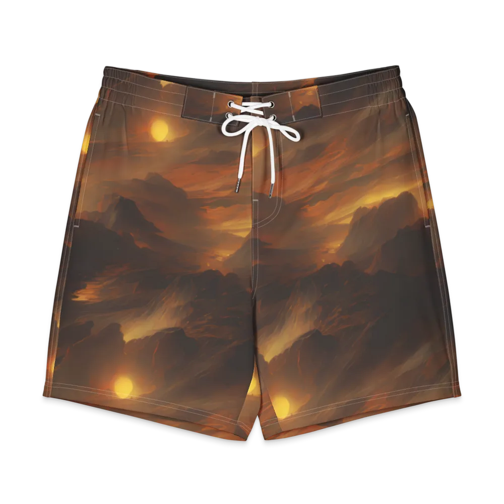Sunset Shores on Men's Board Shorts — Front