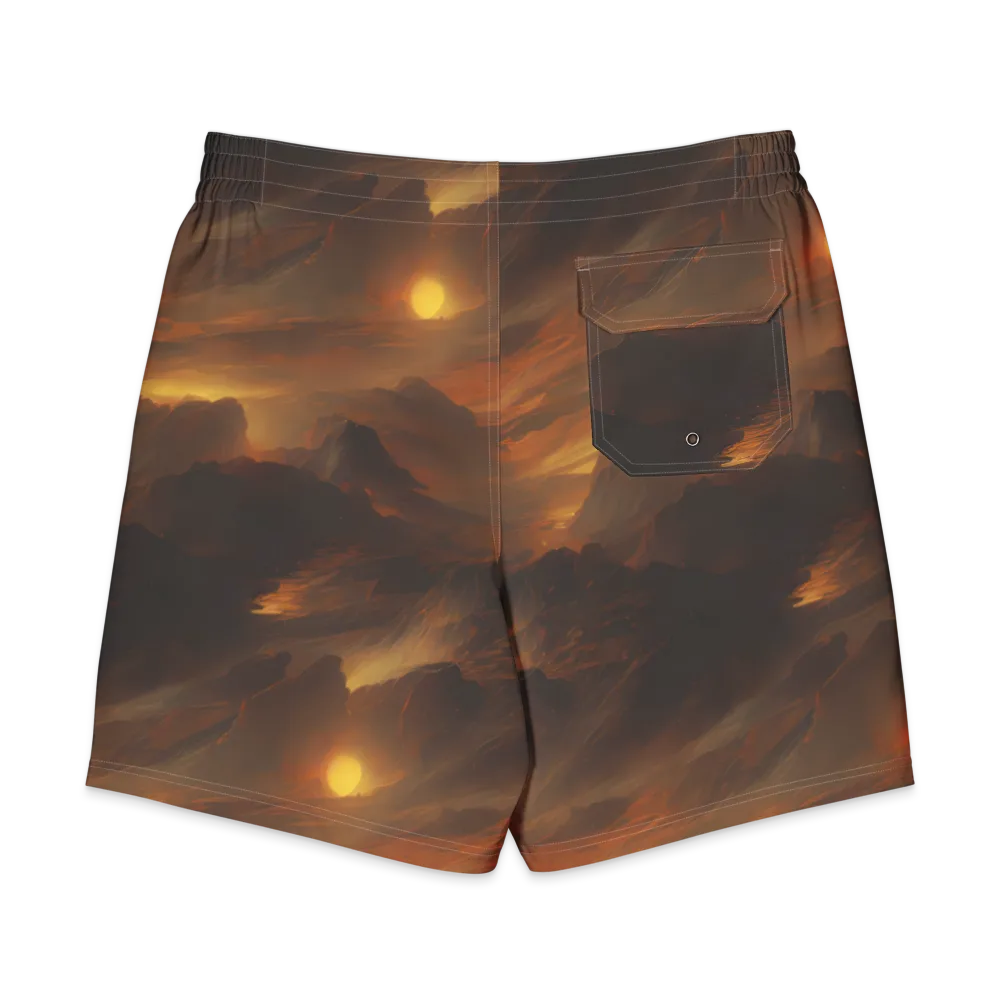 Sunset Shores on Men's Board Shorts — Back