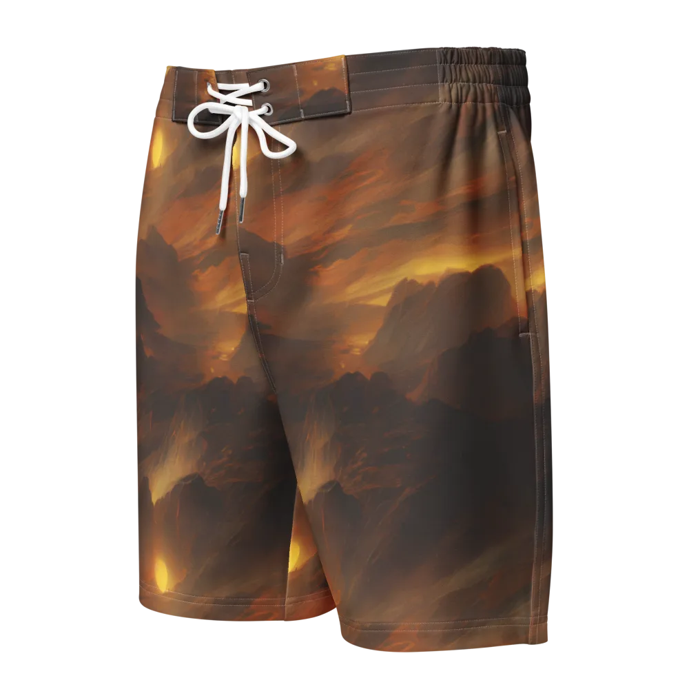 Sunset Shores on Men's Board Shorts — Front