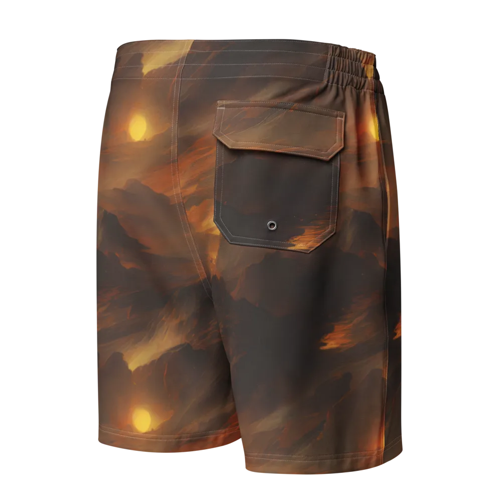 Sunset Shores on Men's Board Shorts — Back
