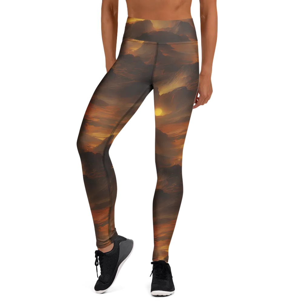 Sunset Shores on Yoga Leggings — Front
