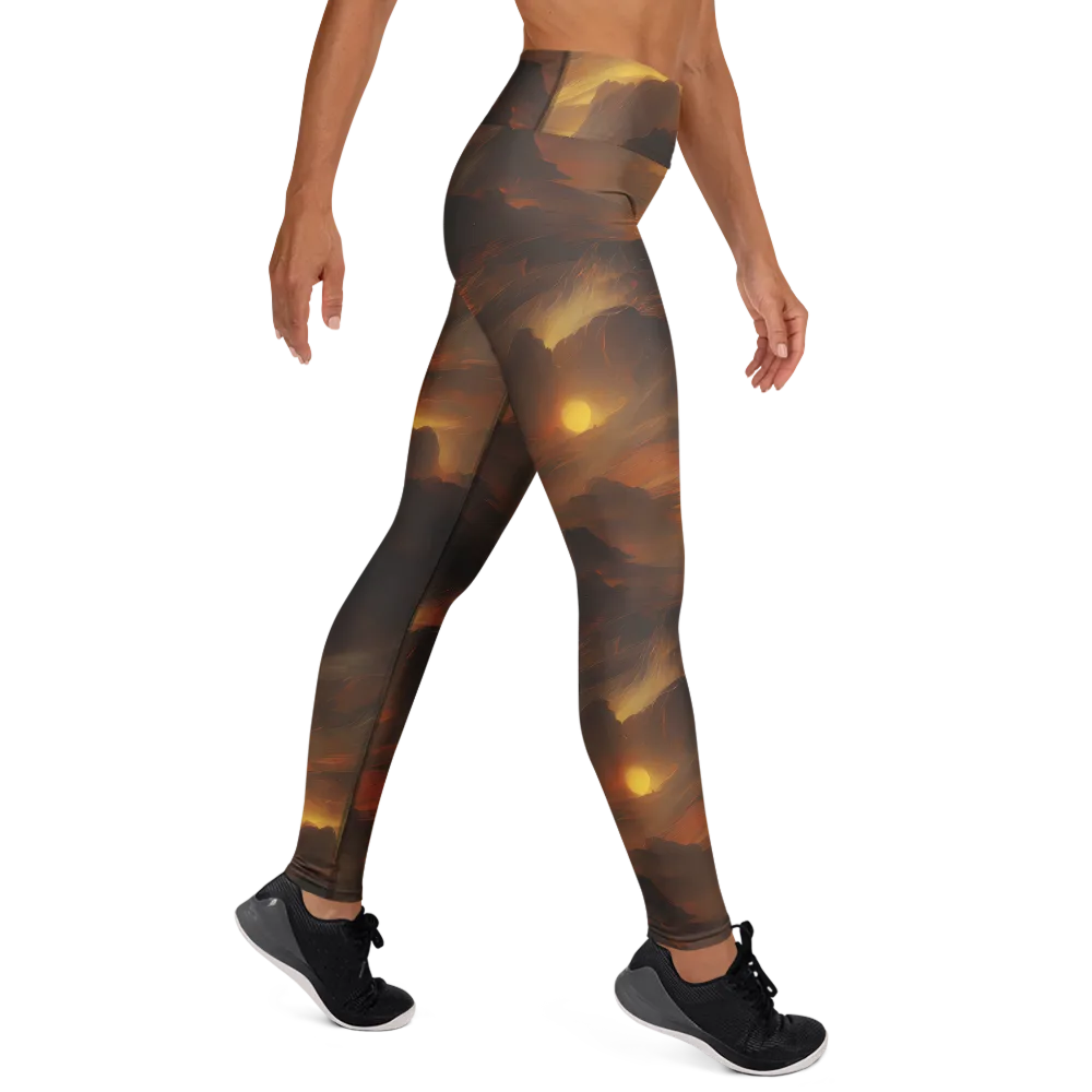 Sunset Shores on Yoga Leggings — Right