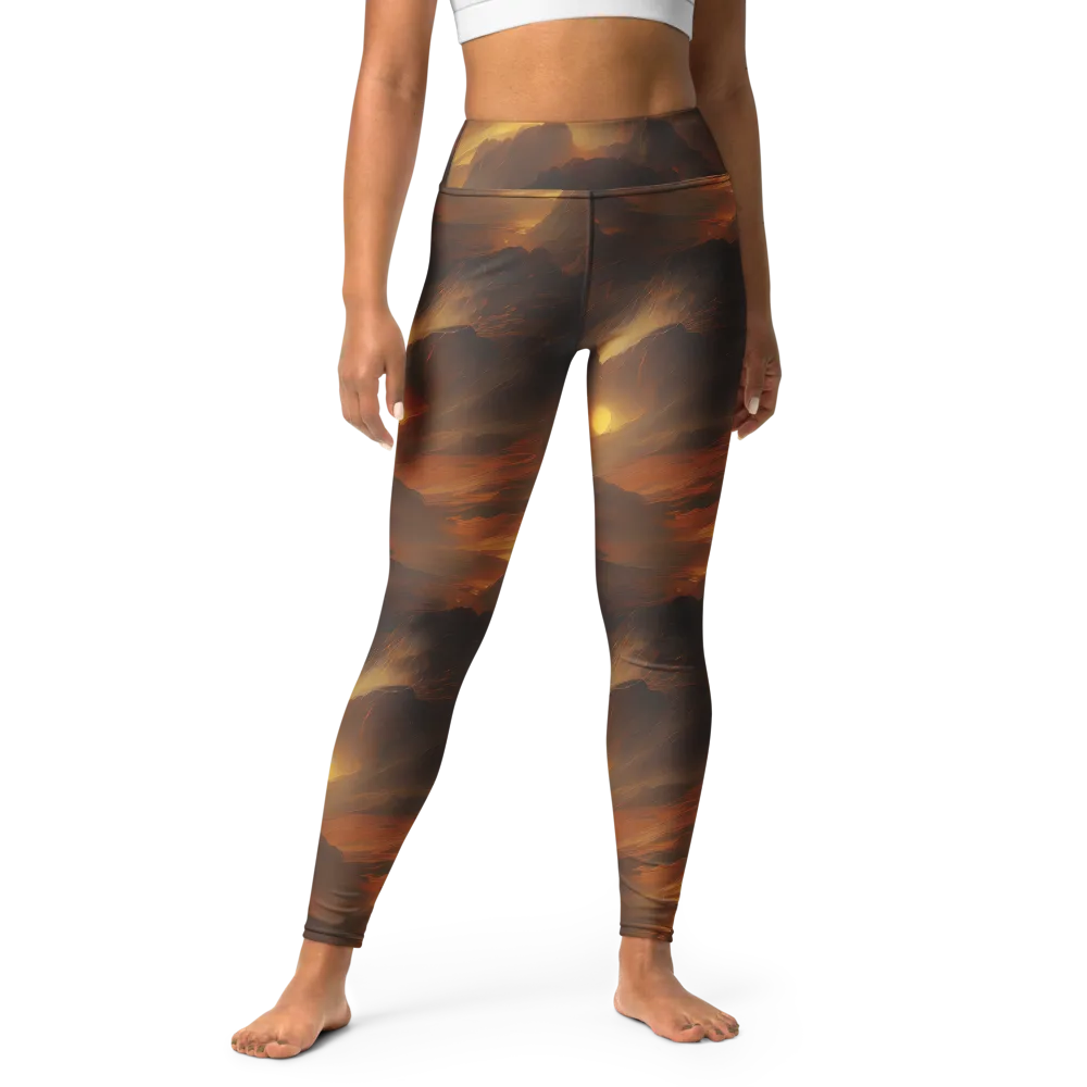 Sunset Shores on Yoga Leggings — Front