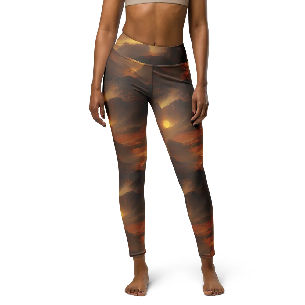 Sunset Shores on Yoga Leggings — Front