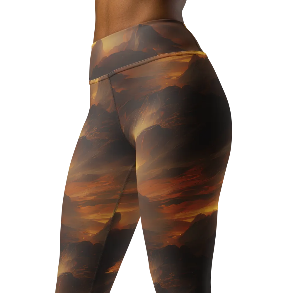 Sunset Shores on Yoga Leggings — Left Front