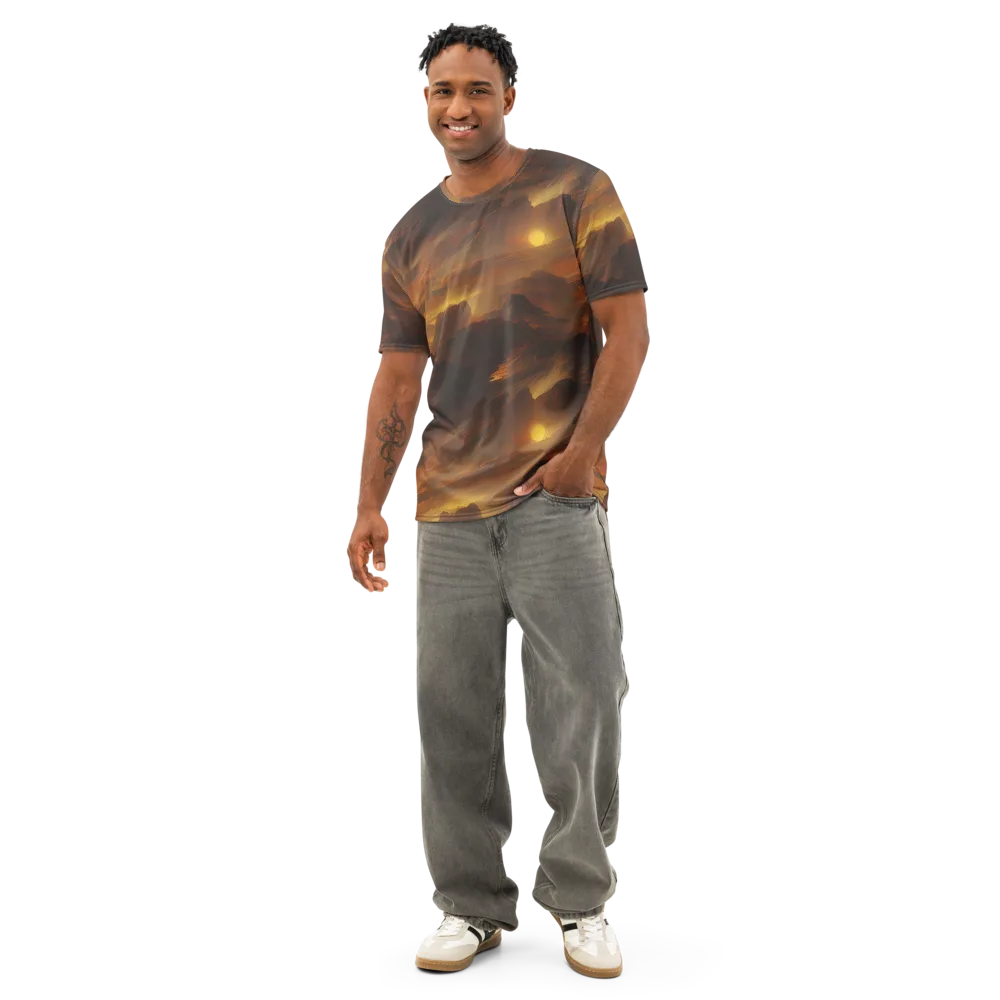 Sunset Shores on Men's Cotton Crew Neck T-Shirt — Front