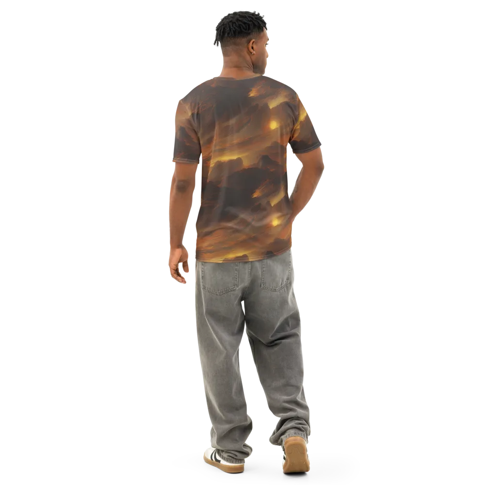 Sunset Shores on Men's Cotton Crew Neck T-Shirt — Back